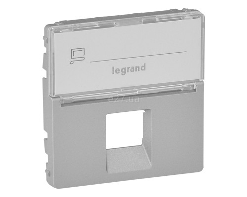 Лицьова панель розетки RJ45 Legrand 755472 Valena Life, алюміній, пластик
