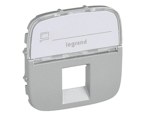 Лицьова панель розетки RJ45 Legrand 755477 Valena Allure, алюміній, пластик