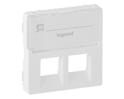 Лицьова панель розетки RJ11 і RJ45 Legrand 755480 Valena Life, білий, пластик