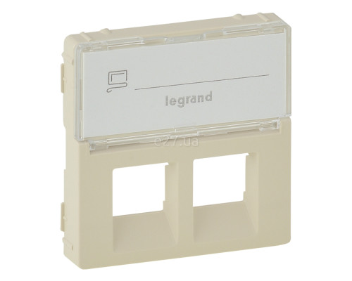 Лицьова панель розетки RJ11 і RJ45 Legrand 755481 Valena Life, слонова кістка, пластик