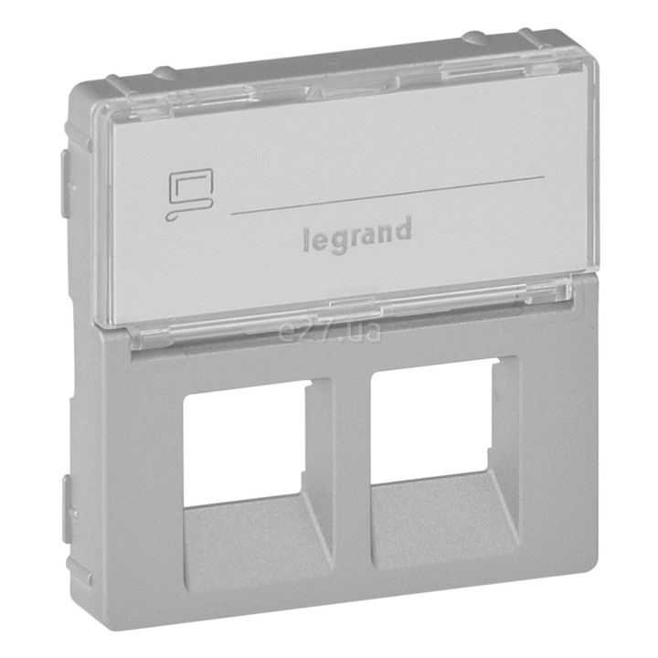 Лицьова панель розетки RJ11 і RJ45 Legrand 755482 Valena Life, алюміній, пластик · Legrand · legrand-755482