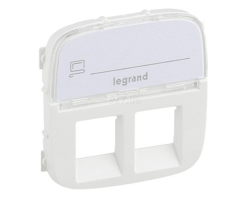 Лицьова панель розетки RJ11 і RJ45 Legrand 755485 Valena Allure, білий, пластик