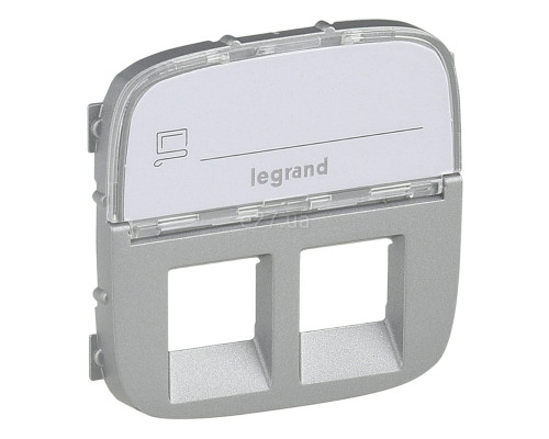 Лицьова панель розетки RJ11 і RJ45 Legrand 755487 Valena Allure, алюміній, пластик
