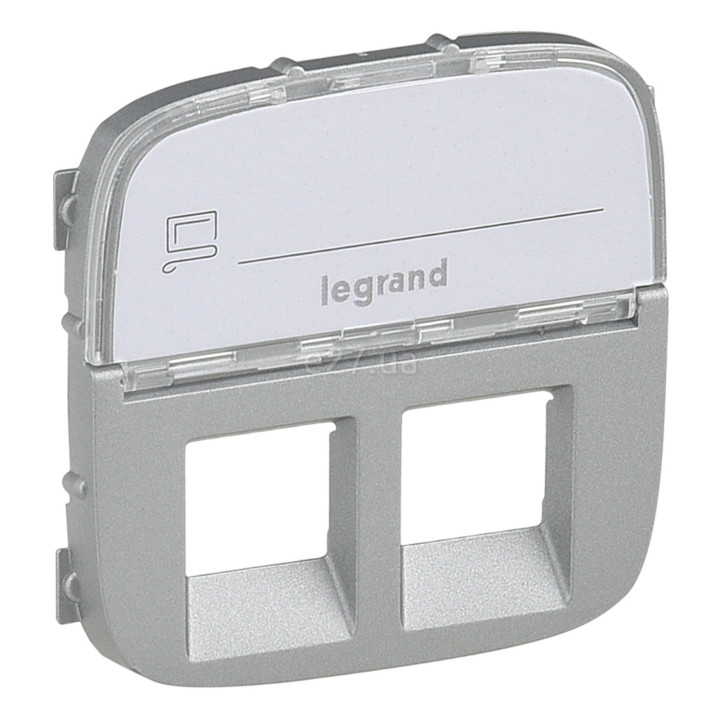 Лицьова панель розетки RJ11 і RJ45 Legrand 755487 Valena Allure, алюміній, пластик · Legrand · legrand-755487