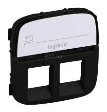 Лицьова панель розетки RJ11 і RJ45 Legrand 755488 Valena Allure, антрацит, пластик