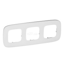 Рамка 3 поста Legrand 755543 Valena Allure, біле скло, скло