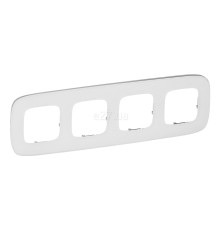 Рамка 4 поста Legrand 755544 Valena Allure, біле скло, скло