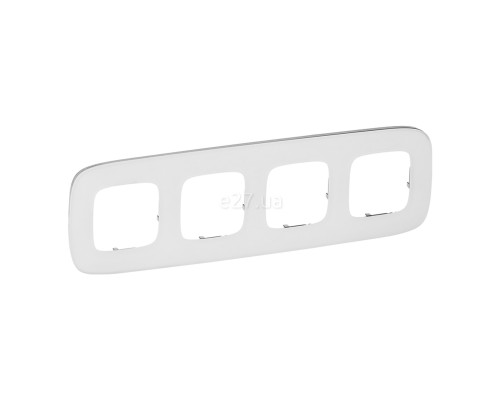 Рамка 4 поста Legrand 755544 Valena Allure, біле скло, скло