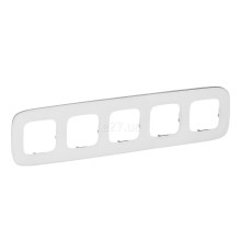 Рамка 5 постів Legrand 755545 Valena Allure, біле скло, скло