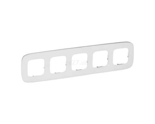 Рамка 5 постів Legrand 755545 Valena Allure, біле скло, скло