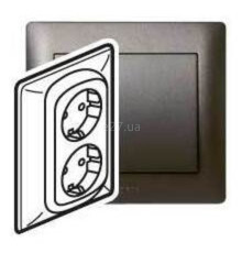 Розетка подвійна 220В Legrand 771230 Galea Life, dark bronze, із заземленням, Schuko, без захисної кришки