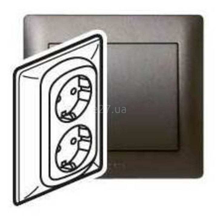 Розетка подвійна 220В Legrand 771230 Galea Life, dark bronze, із заземленням, Schuko, без захисної кришки · Legrand · legrand-771230