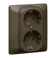 Розетка подвійна 220В Legrand 771231 Galea Life, dark bronze, із заземленням, Schuko, без захисної кришки