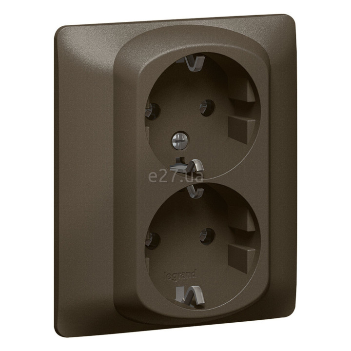 Розетка подвійна 220В Legrand 771231 Galea Life, dark bronze, із заземленням, Schuko, без захисної кришки · Legrand · legrand-771231