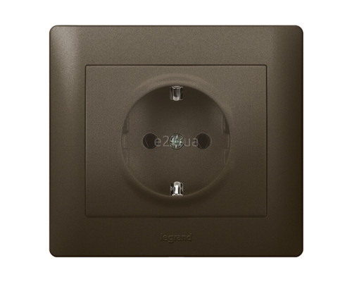 Розетка 220В Legrand 771262 Galea Life, dark bronze, із заземленням, Schuko