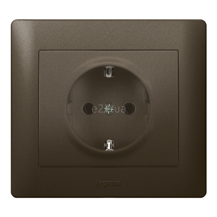 Розетка 220В Legrand 771262 Galea Life, dark bronze, із заземленням, Schuko · Legrand · legrand-771262