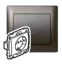 Розетка 220В Legrand 771263 Galea Life, dark bronze, із заземленням, Schuko