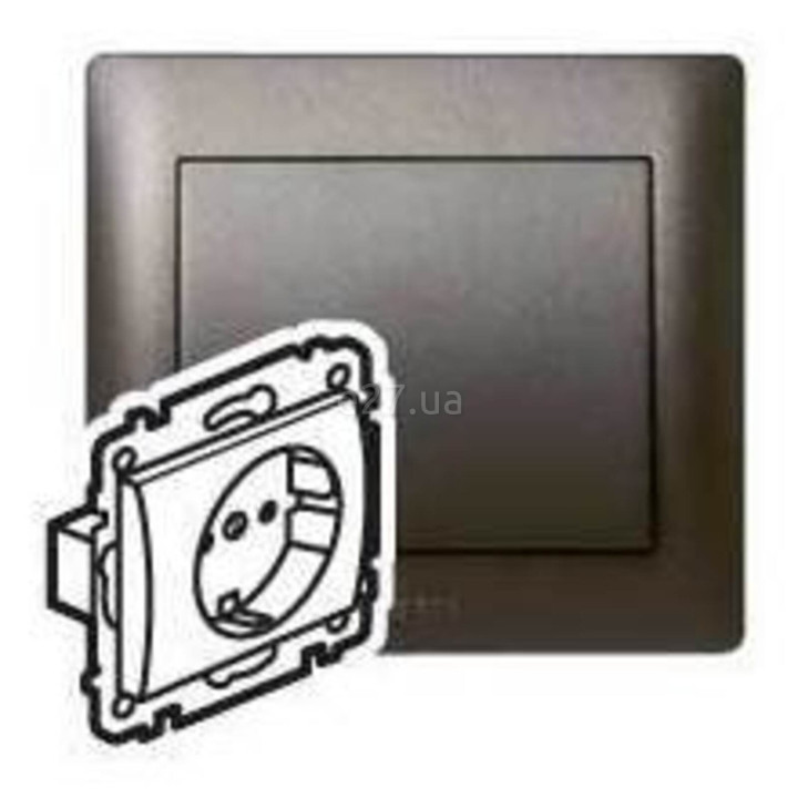 Розетка 220В Legrand 771263 Galea Life, dark bronze, із заземленням, Schuko · Legrand · legrand-771263