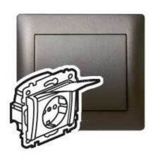 Розетка 220В Legrand 771264 Galea Life, dark bronze, із заземленням, Schuko