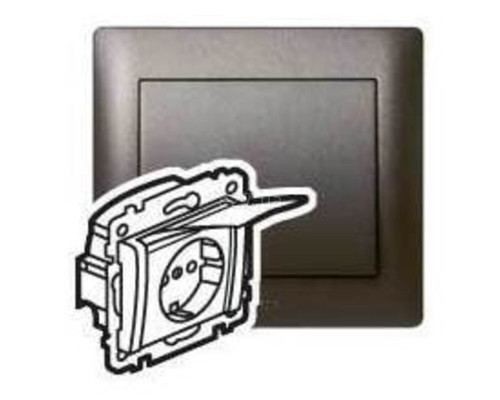Розетка 220В Legrand 771264 Galea Life, dark bronze, із заземленням, Schuko