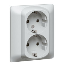 Розетка подвійна 220В Legrand 771331 Galea Life, алюміній, із заземленням, Schuko, без захисної кришки