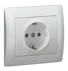 Розетка 220В Legrand 771362 Galea Life, алюміній, із заземленням, Schuko