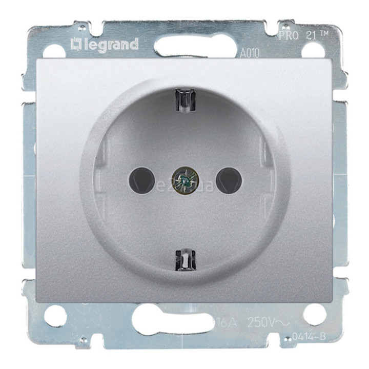 Розетка 220В Legrand 771363 Galea Life, алюміній, із заземленням, Schuko · Legrand · legrand-771363