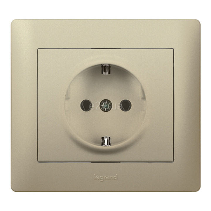 Розетка 220В Legrand 771462 Galea Life, титан, із заземленням, Schuko · Legrand · legrand-771462