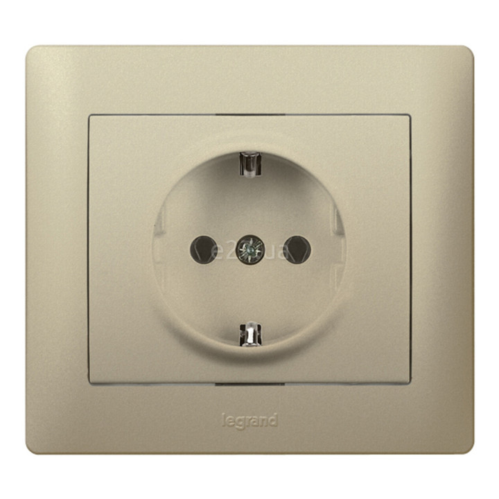 Розетка 220В Legrand 771463 Galea Life, титан, із заземленням, Schuko · Legrand · legrand-771463