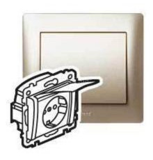 Розетка 220В Legrand 771464 Galea Life, титан, із заземленням, Schuko