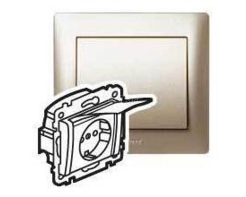Розетка 220В Legrand 771464 Galea Life, титан, із заземленням, Schuko