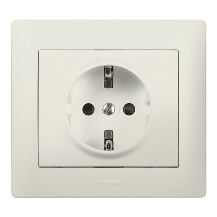 Розетка 220В Legrand 771562 Galea Life, перлина, із заземленням, Schuko · Legrand · legrand-771562