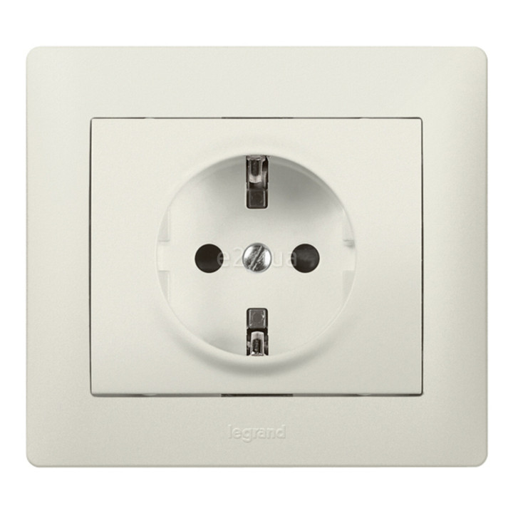Розетка 220В Legrand 771563 Galea Life, перлина, із заземленням, Schuko · Legrand · legrand-771563