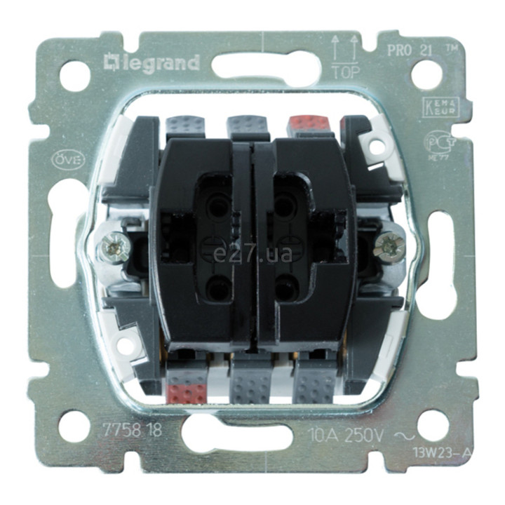 Вимикач без фіксації 2-клавішний Legrand 775818 Galea Life · Legrand · legrand-775818