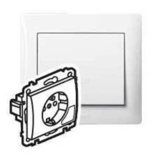 Розетка 220В Legrand 777024 Galea Life, білий, із заземленням, Schuko