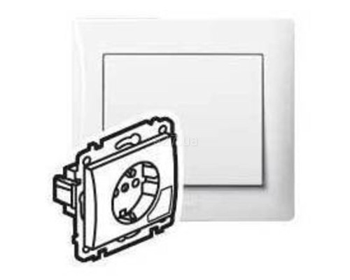 Розетка 220В Legrand 777024 Galea Life, білий, із заземленням, Schuko