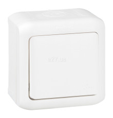 Вимикач без фіксації 1-клавішний Legrand 782364 Quteo IP44, білий