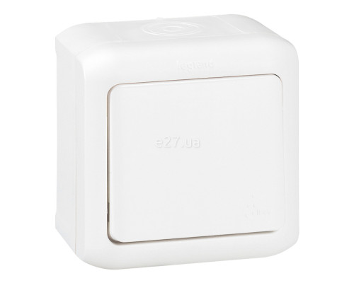 Вимикач без фіксації 1-клавішний Legrand 782364 Quteo IP44, білий