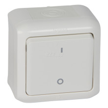 Вимикач 1-клавішний Legrand 782366 Quteo IP44, білий · Legrand · legrand-782366