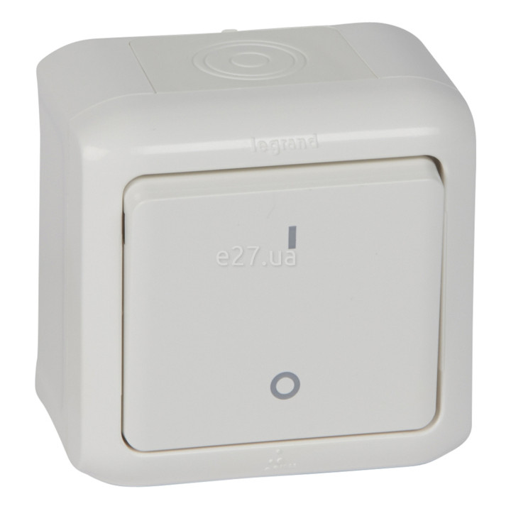 Вимикач 1-клавішний Legrand 782366 Quteo IP44, білий · Legrand · legrand-782366