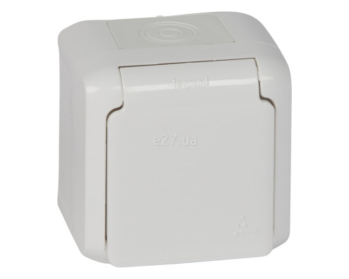 Розетка 220В Legrand 782373 Quteo IP44, білий, із заземленням, Schuko