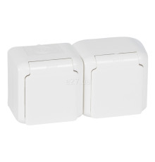 Розетка 220В Legrand 782374 Quteo IP44, білий, із заземленням, Schuko