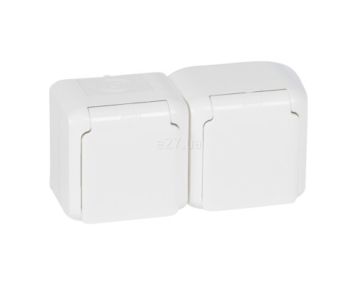 Розетка 220В Legrand 782374 Quteo IP44, білий, із заземленням, Schuko