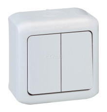 Перемикач прохідний 2-клавішний Legrand 782381 Quteo IP44, сірий