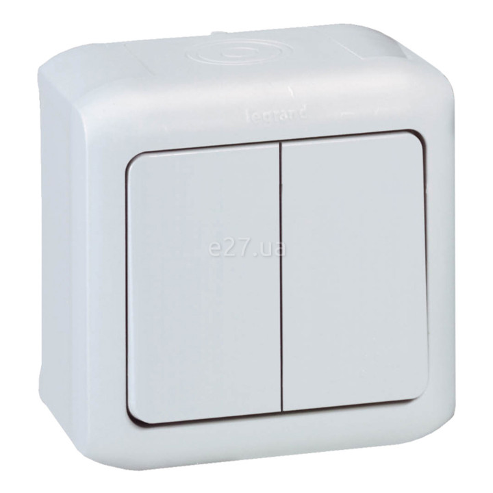 Перемикач прохідний 2-клавішний Legrand 782381 Quteo IP44, сірий · Legrand · legrand-782381