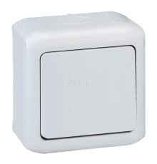 Вимикач без фіксації 1-клавішний Legrand 782384 Quteo IP44, сірий