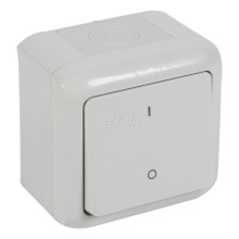 Вимикач 1-клавішний Legrand 782386 Quteo IP44, сірий · Legrand · legrand-782386