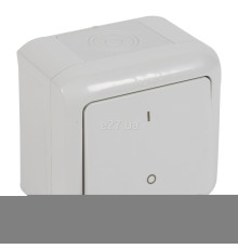 Вимикач 1-клавішний Legrand 782386 Quteo IP44, сірий