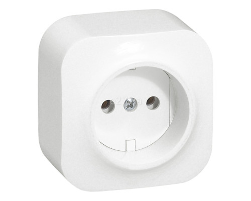Розетка 220В Legrand 782410 Quteo, білий, без заземлення, без захисної кришки