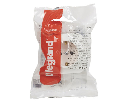 Розетка 220В Legrand 782420 Quteo, білий, із заземленням, Schuko